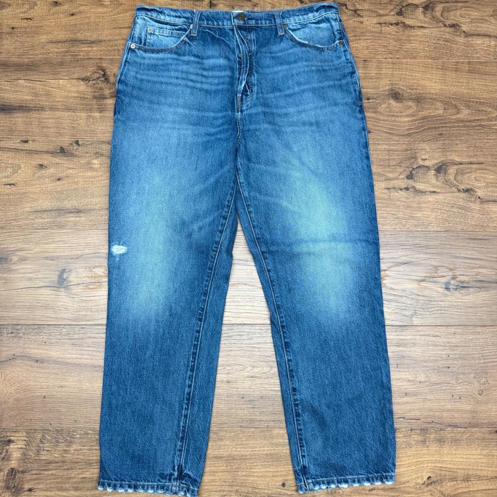 FRAME Women 31‎ Le Mec Jeans Malibu High Rise Straight Leg Button Fly Relaxed